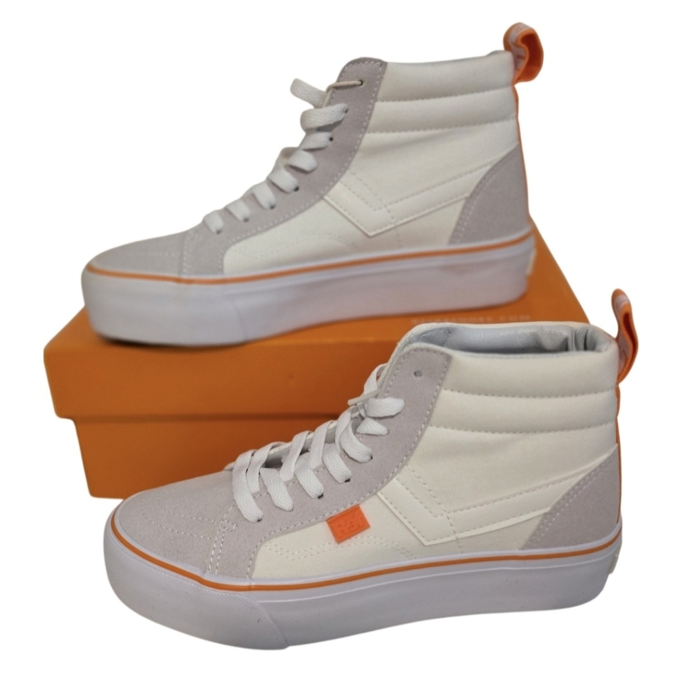Refresh High-Top Sneakers in Whit and Orange Size 38 NWB
